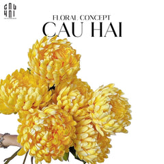 Cành Cúc Mẫu Đơn Vàng-CẬU HAI HOME DECOR