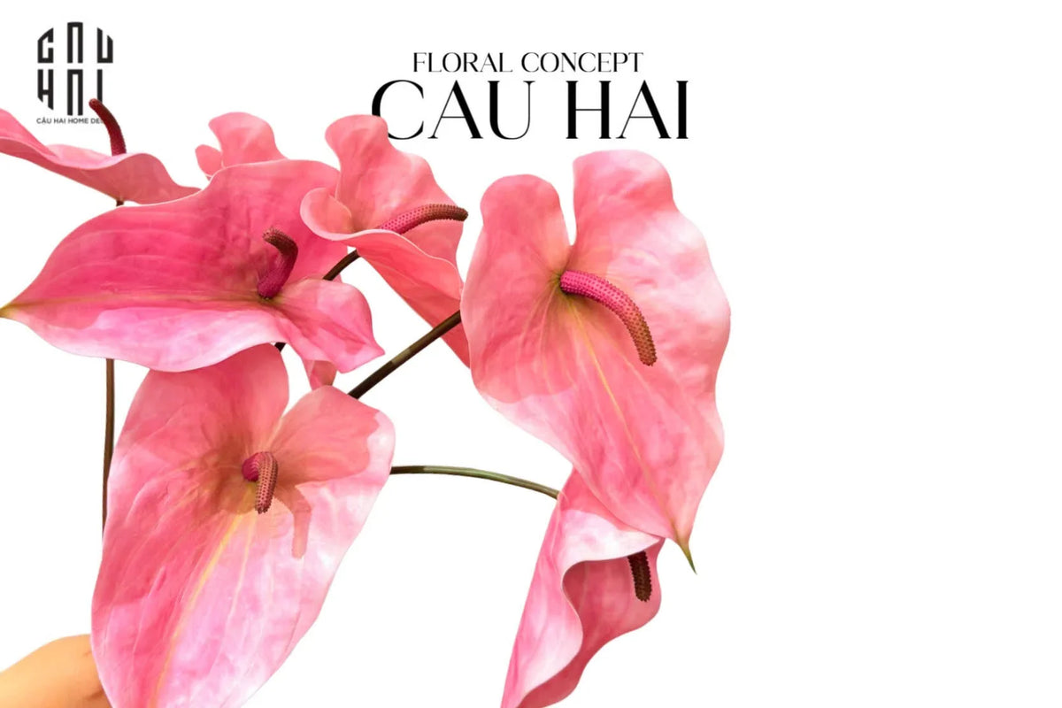Cành Hoa Hồng Môn - Super Pink-Hoa Lụa-Đối tác tại Trung Quốc theo từng đơn đặt hàng-CẬU HAI HOME DECOR