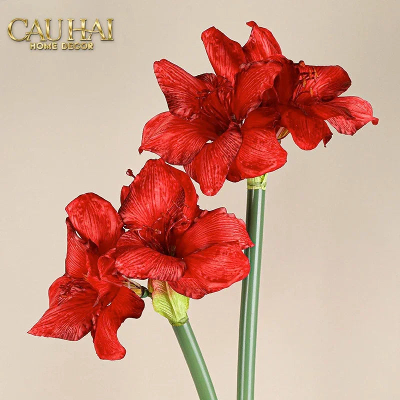 Cành Hoa Huệ Tứ Phương - Scarlet Rouge Matte-Hoa Lụa-Đối tác tại Trung Quốc theo từng đơn đặt hàng-CẬU HAI HOME DECOR