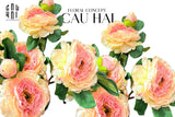 Cành Hoa Mẫu Đơn Peony Lactiflora - Baby Coral-Hoa Lụa-Đối tác tại Trung Quốc theo từng đơn đặt hàng-CẬU HAI HOME DECOR