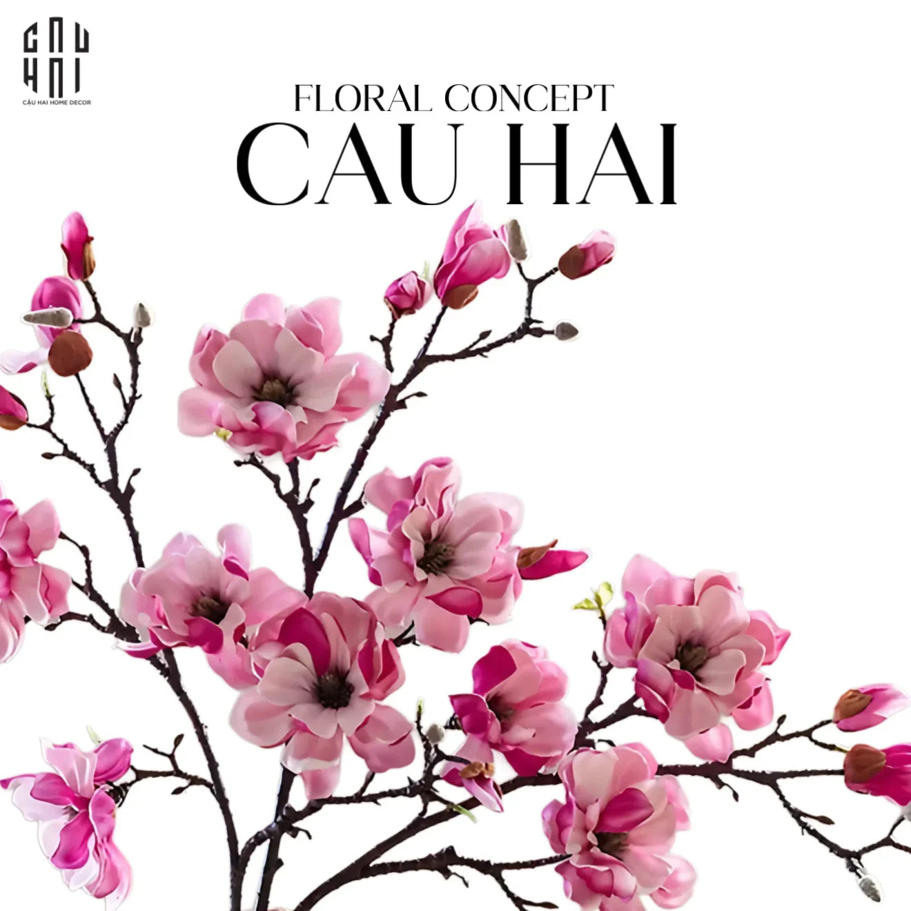 Cành Hoa Mộc Lan Magnolia Grandiflora-CẬU HAI HOME DECOR
