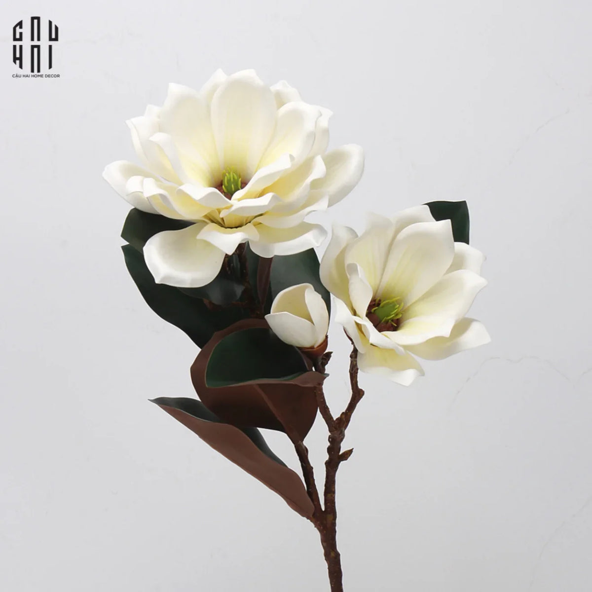 Cành Hoa Mộc Lan Minyulua De Magnolia -Hoa Lụa-Đối tác tại Trung Quốc theo từng đơn đặt hàng-CẬU HAI HOME DECOR