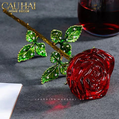 Cành Hoa Pha Lê Rose Éternelle – Crimson-CẬU HAI HOME DECOR
