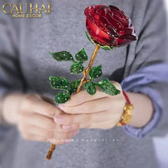 Cành Hoa Pha Lê Rose Éternelle – Crimson-CẬU HAI HOME DECOR