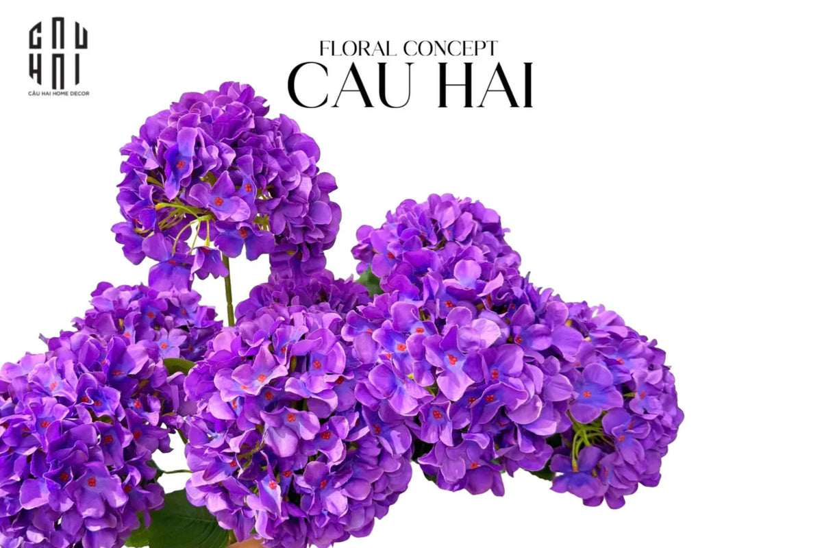 Cành Hoa Super Cẩm Tú Cầu - Violet-Hoa Lụa-Đối tác tại Trung Quốc theo từng đơn đặt hàng-CẬU HAI HOME DECOR