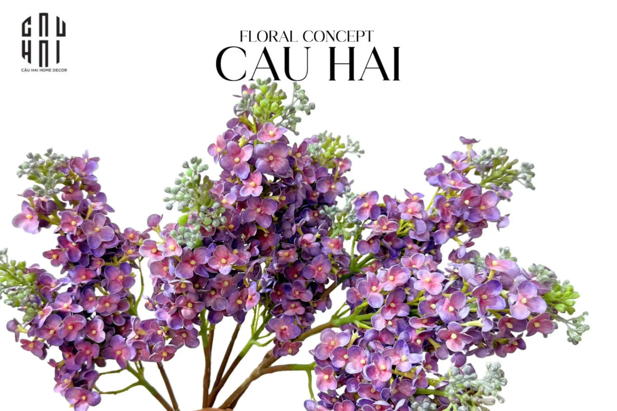 Cành Hoa Tử Đinh Hương Lilac-Hoa Lụa-Đối tác tại Trung Quốc theo từng đơn đặt hàng-CẬU HAI HOME DECOR
