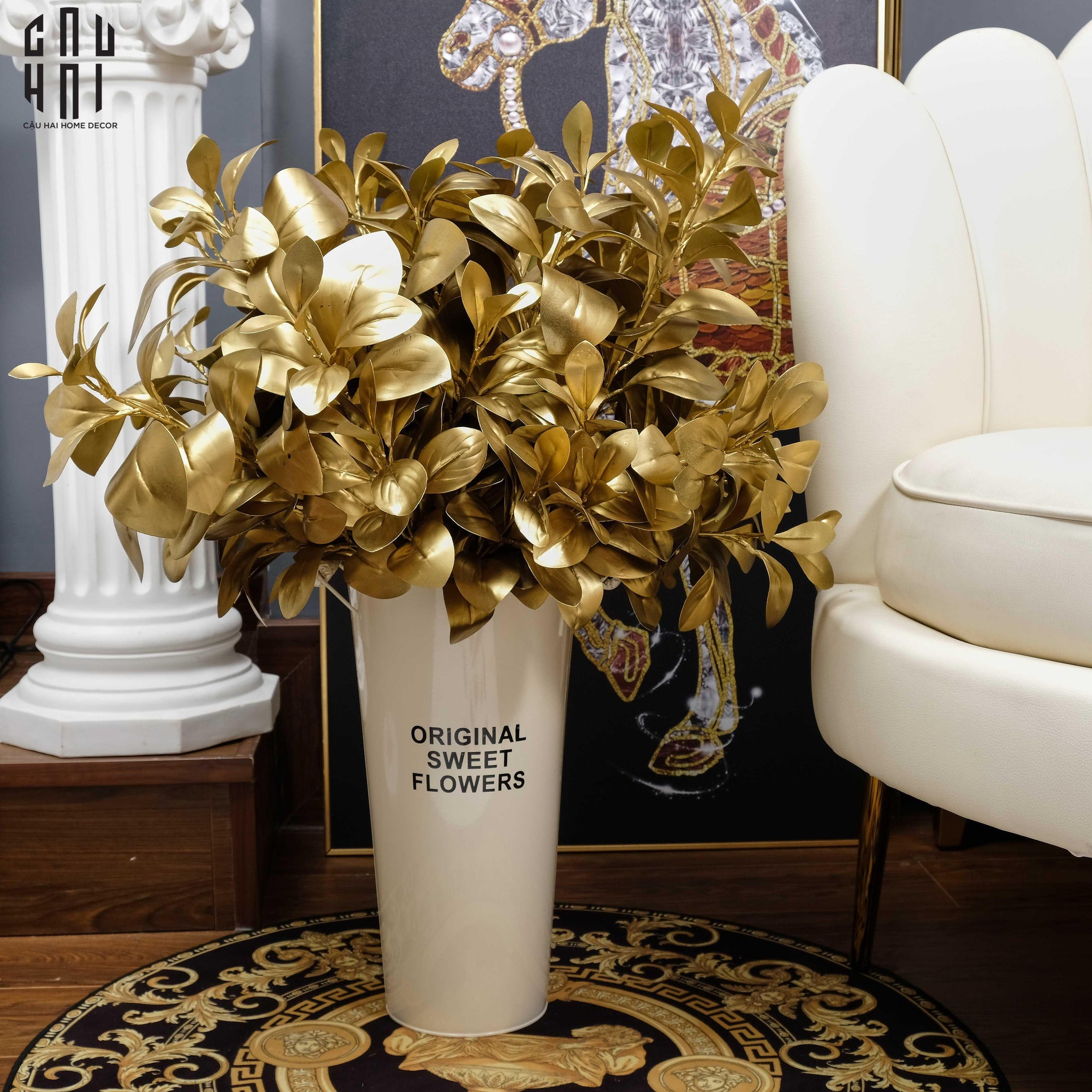 CÀNH LÁ CHANH GOLD-CẬU HAI HOME DECOR
