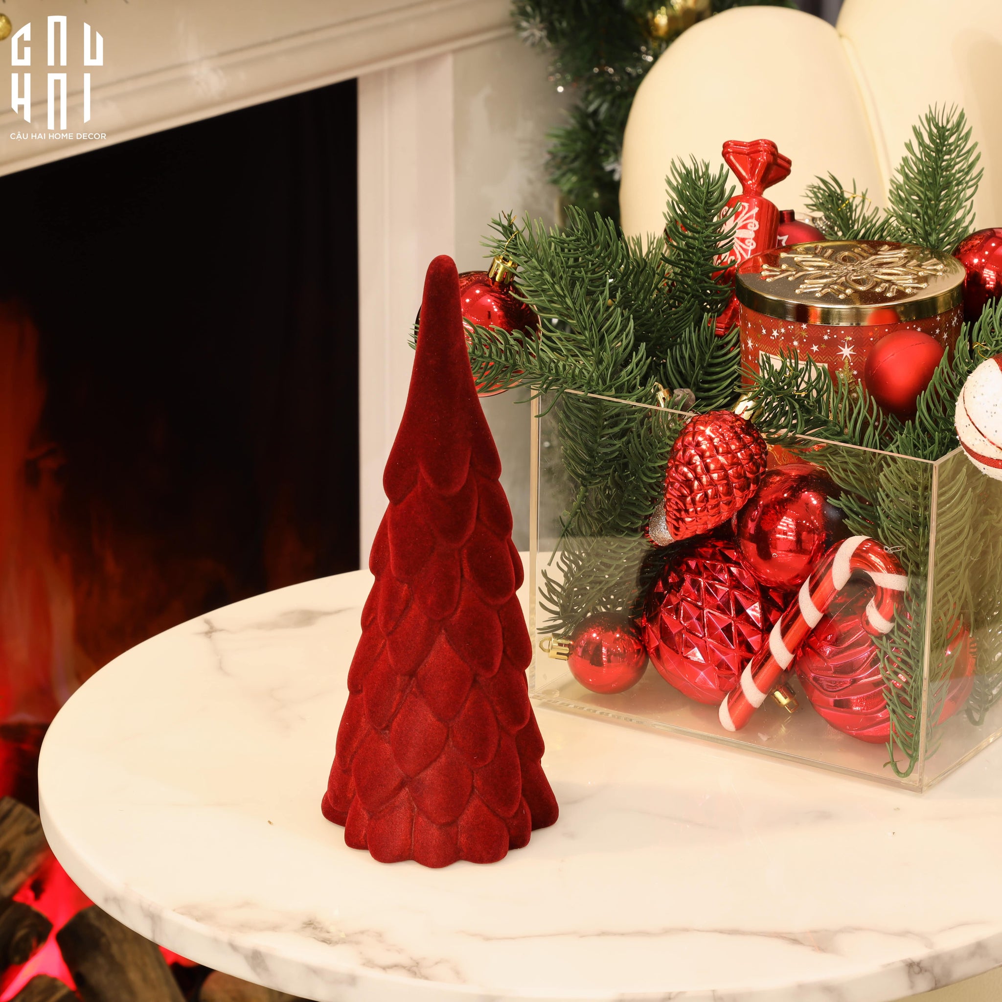 CÂY THÔNG GIÁNG SINH MINI - RED VELVET CHRISTMAS TREE - CẬU HAI HOME DECOR