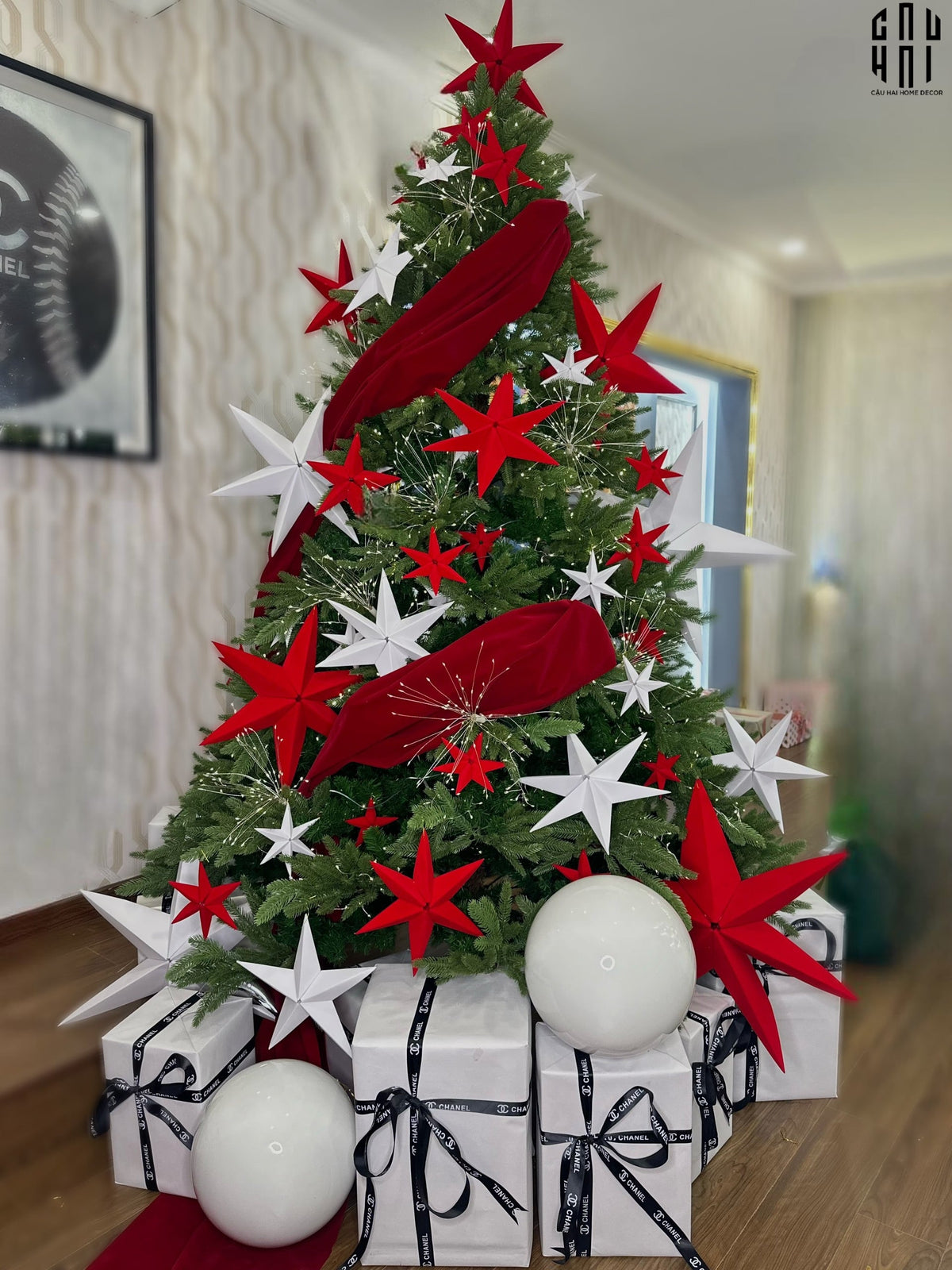 Cây Thông Giáng Sinh - Red Velvet Christmas Tree 2M4-TRANG TRÍ GIÁNG SINH-Đối tác tại Trung Quốc theo từng đơn đặt hàng-CẬU HAI HOME DECOR
