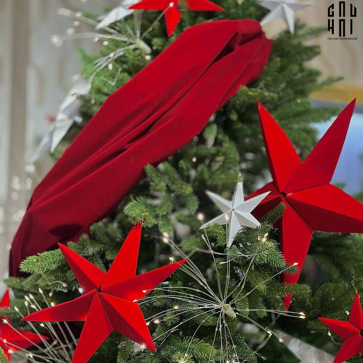Cây Thông Giáng Sinh - Red Velvet Christmas Tree 2M4-TRANG TRÍ GIÁNG SINH-Đối tác tại Trung Quốc theo từng đơn đặt hàng-CẬU HAI HOME DECOR