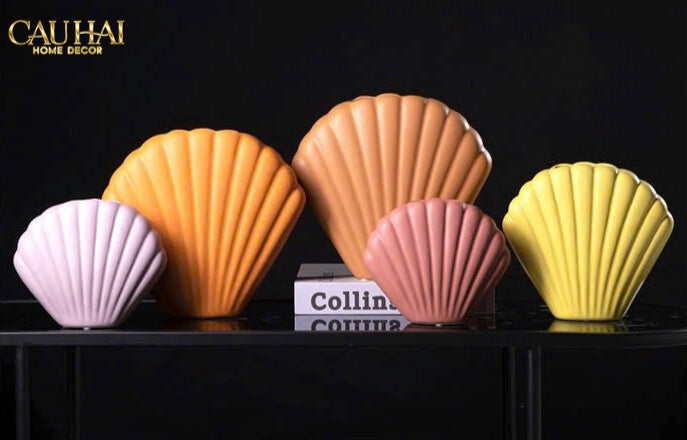 BÌNH HOA VỎ SÒ SIENNA COASTAL SHELL VASE H25 - CẬU HAI HOME DECOR