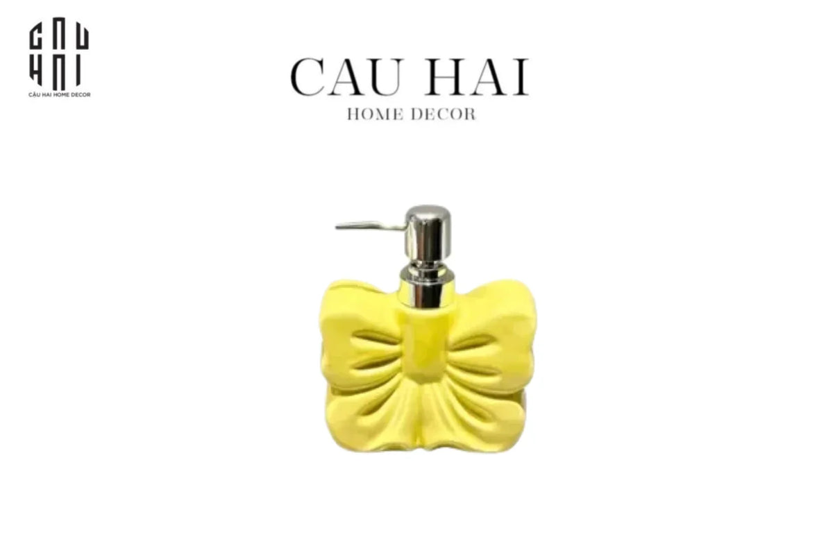 Chai Kit Yellow Bow 12x15-PHỤ KIỆN NHÀ TẮM-Đối tác tại Trung Quốc theo từng đơn đặt hàng-CẬU HAI HOME DECOR