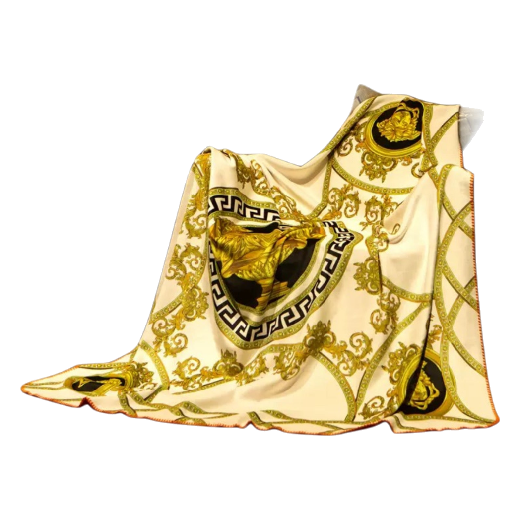 Chăn Blanket Velvet Baroque Medusa Ivory 150x150-Chăn Blanket-Cậu Hai Home Decor-CẬU HAI HOME DECOR