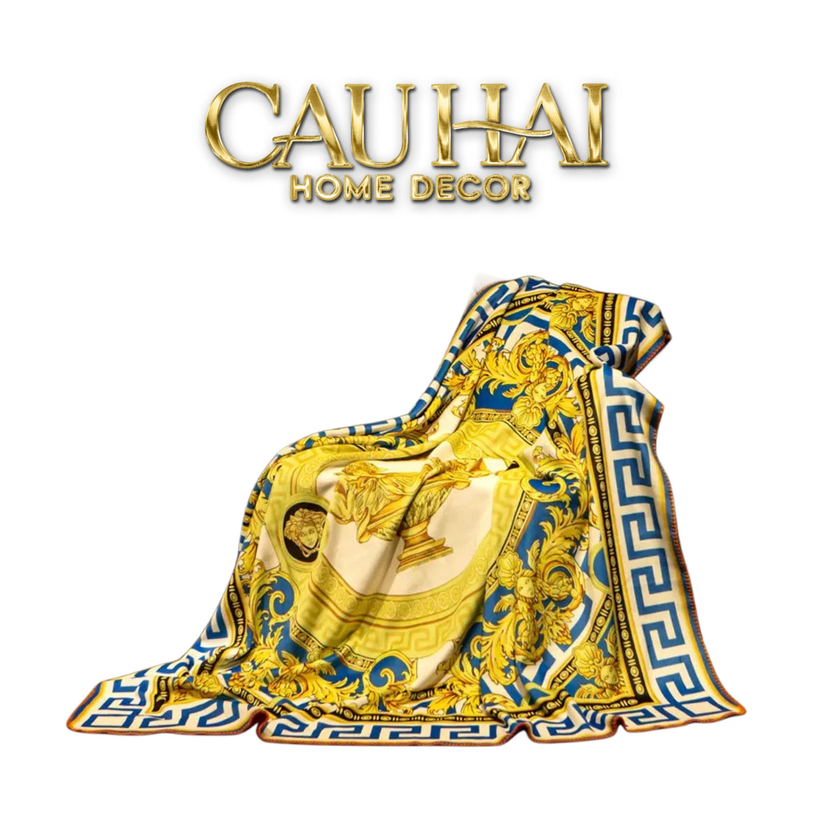 Chăn Blanket Velvet Baroque Platinum 150x150-Chăn Blanket-Cậu Hai Home Decor-CẬU HAI HOME DECOR