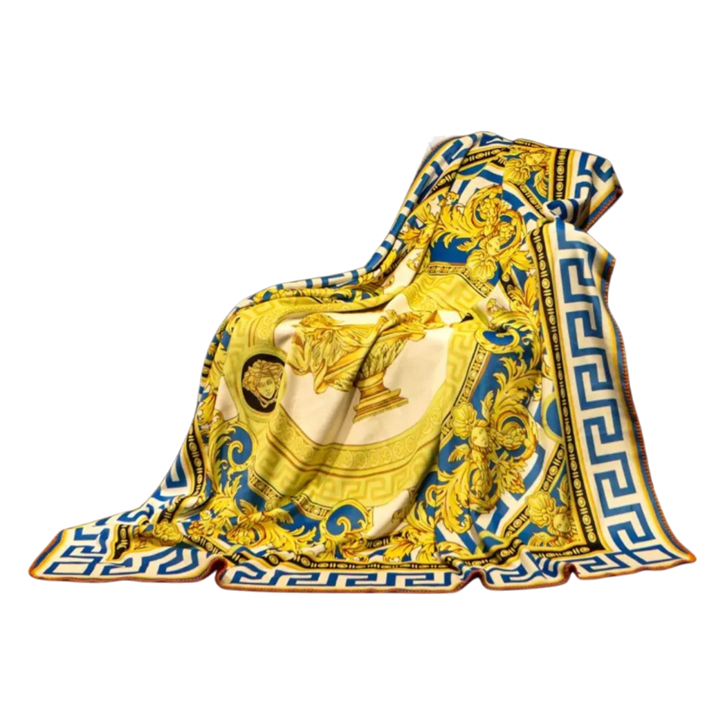 Chăn Blanket Velvet Baroque Platinum 150x150-Chăn Blanket-Cậu Hai Home Decor-CẬU HAI HOME DECOR