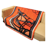 Chăn Blanket Velvet Équestre Silhouette Tangerine 150x150-Chăn Blanket-Cậu Hai Home Decor-CẬU HAI HOME DECOR