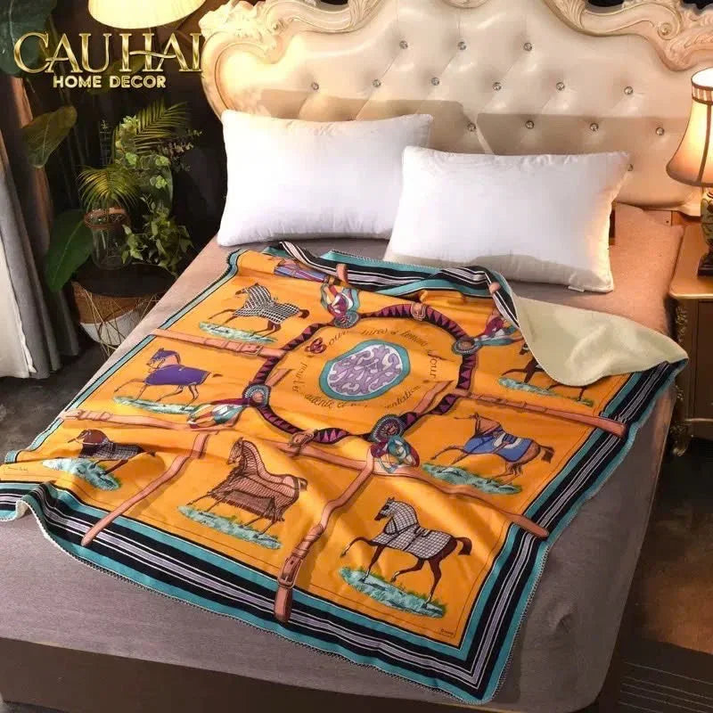 Chăn Cashmere 150 X 200 Couture - Chevaux D’Orange-CHĂN SOFA-CẬU HAI HOME DECOR