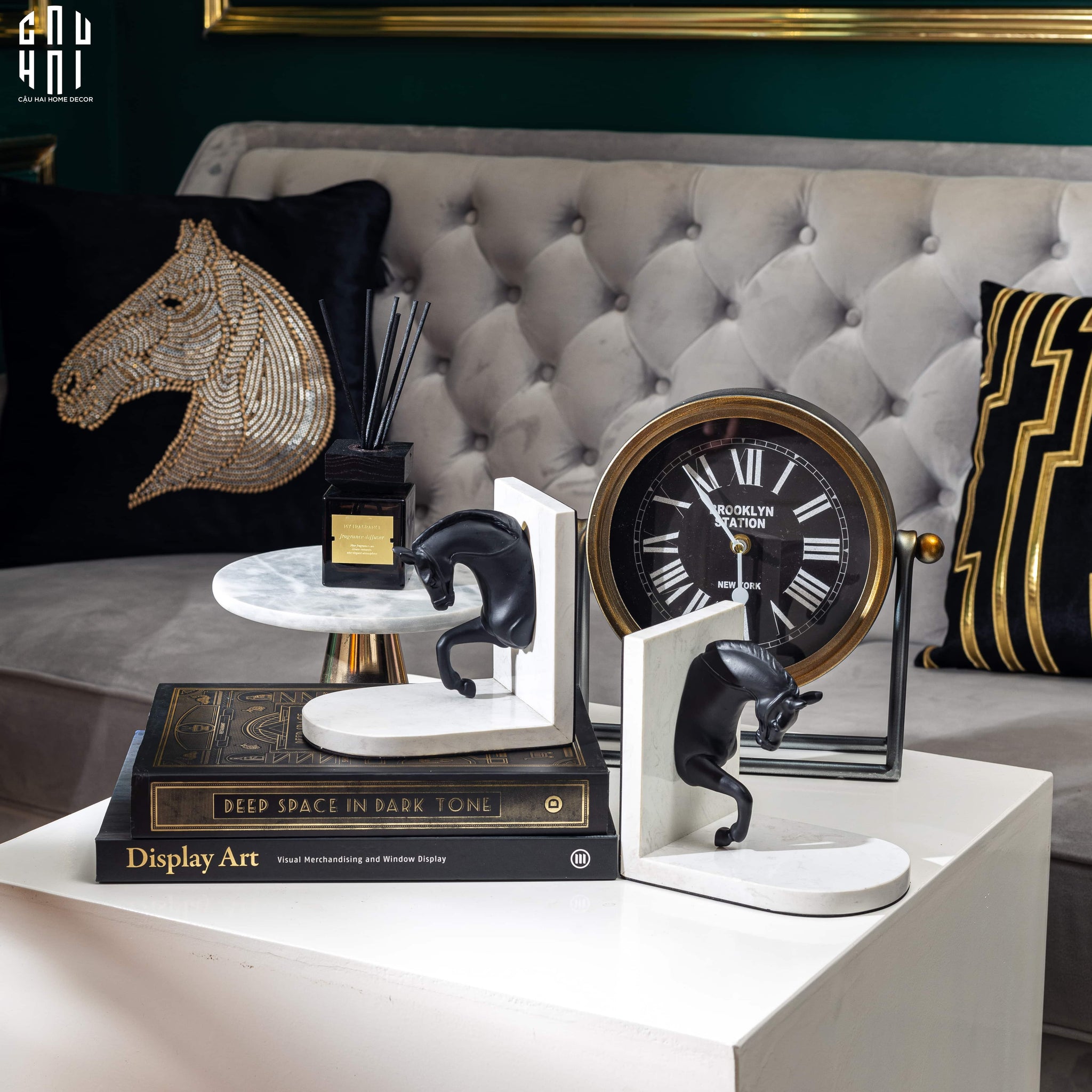 HOME COUTURE - CHẶN SÁCH TROY MARBLE STONE BOOKEND-CẬU HAI HOME DECOR