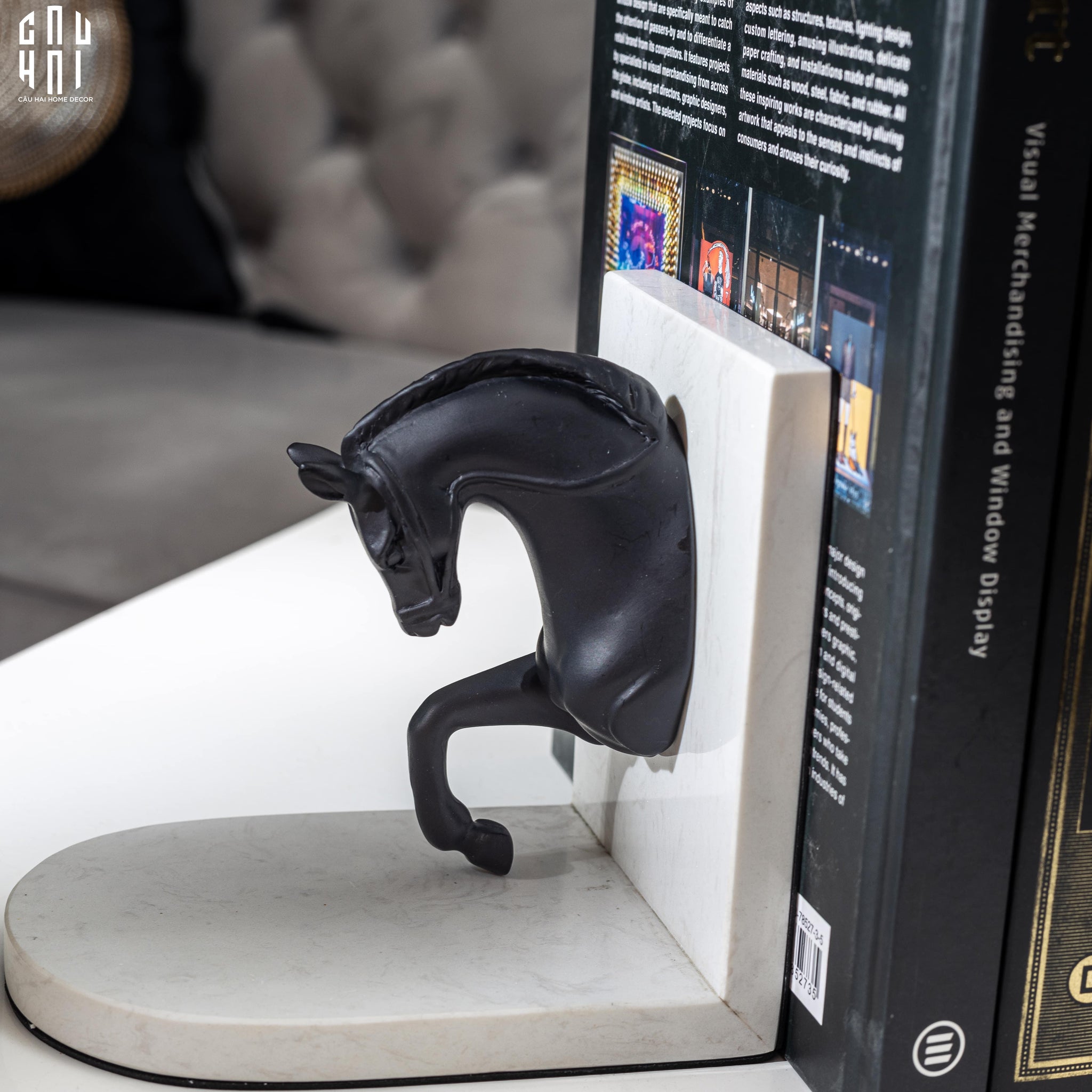HOME COUTURE - CHẶN SÁCH TROY MARBLE STONE BOOKEND-CẬU HAI HOME DECOR