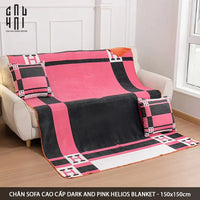 Chăn Sofa Cao Cấp Black & Pink Helios Velvet Blanket 150.-CẬU HAI HOME DECOR