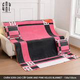 Chăn Sofa Cao Cấp Black & Pink Helios Velvet Blanket 150x150-CHĂN SOFA-Đối tác tại Trung Quốc theo từng đơn đặt hàng-CẬU HAI HOME DECOR