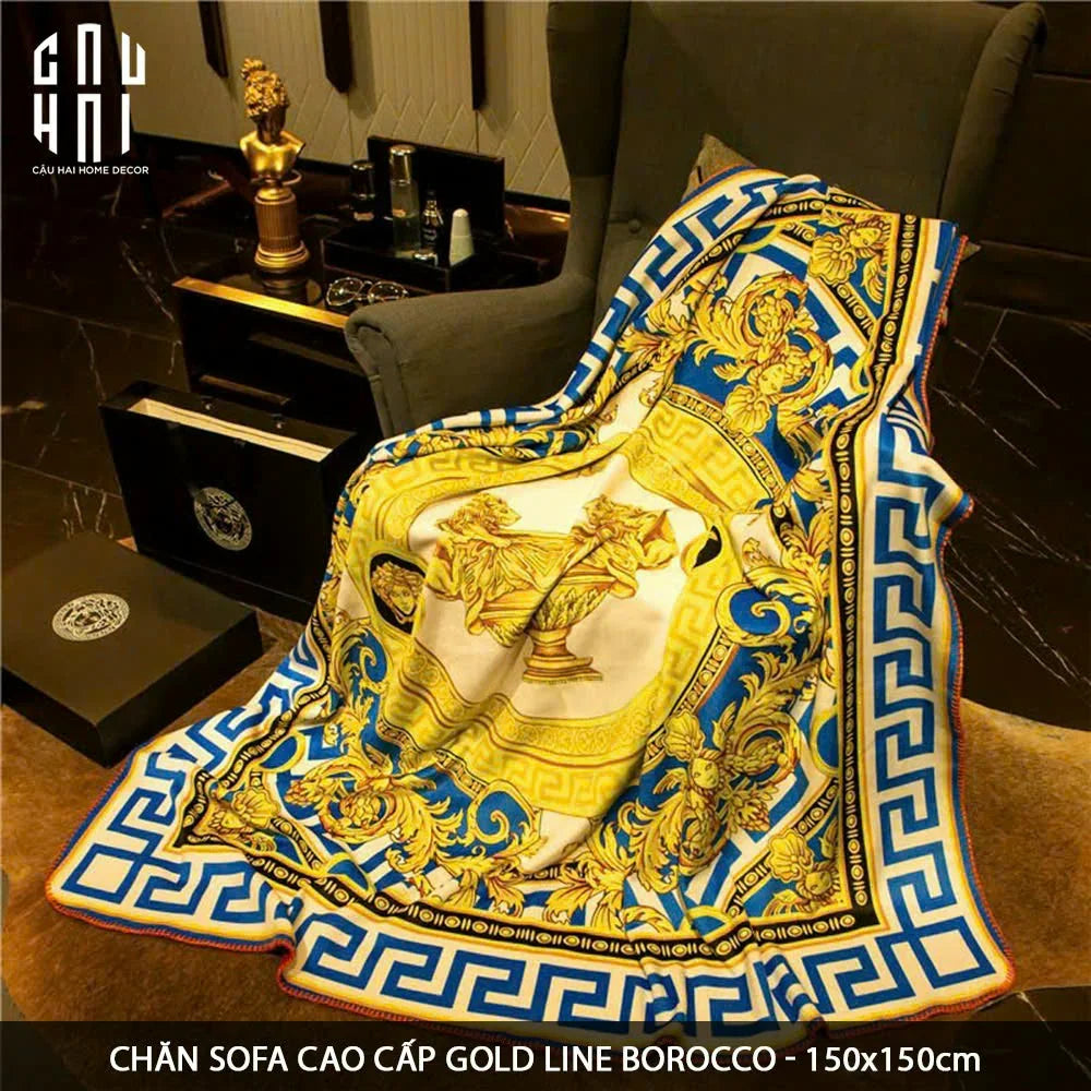Chăn Sofa Cao Cấp Gold Line Barocco Velvet Blanket 150x150-CHĂN SOFA-Đối tác tại Trung Quốc theo từng đơn đặt hàng-CẬU HAI HOME DECOR