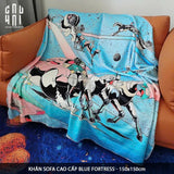 CHĂN SOFA NHUNG CAO CẤP BLUE FORTRESS VELVET BLANKET - 150. - CẬU HAI HOME DECOR