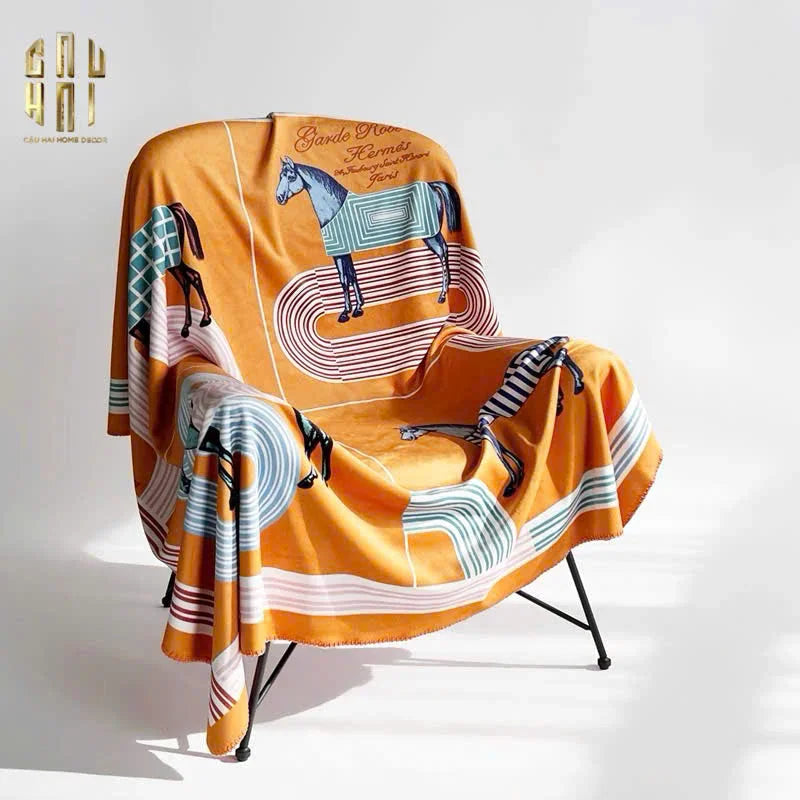 CHĂN SOFA NHUNG CAO CẤP STADE DE FRANCE - STADE DE FRANCE LUXURY VELVET BLANKET 150X150 CM - CẬU HAI HOME DECOR