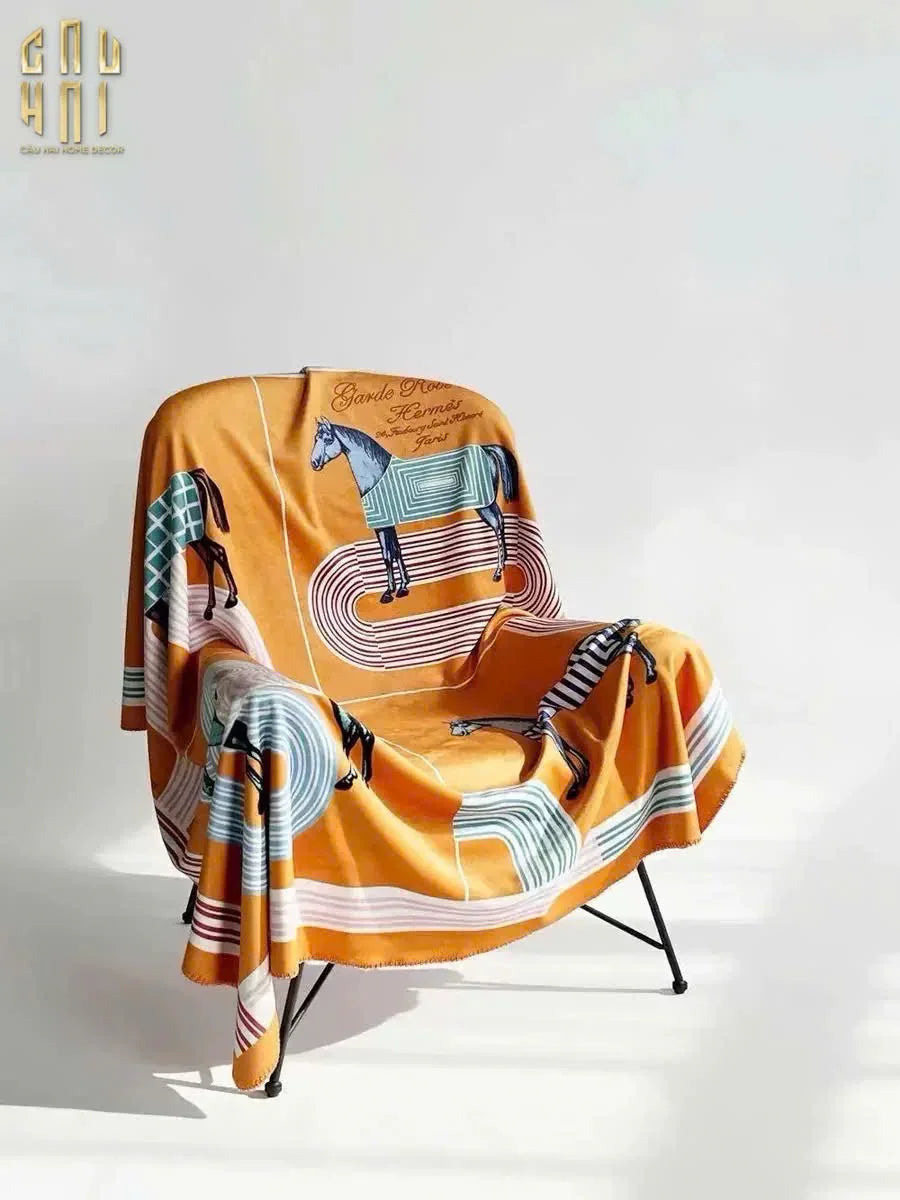 CHĂN SOFA NHUNG CAO CẤP STADE DE FRANCE - STADE DE FRANCE LUXURY VELVET BLANKET 150X150 CM - CẬU HAI HOME DECOR