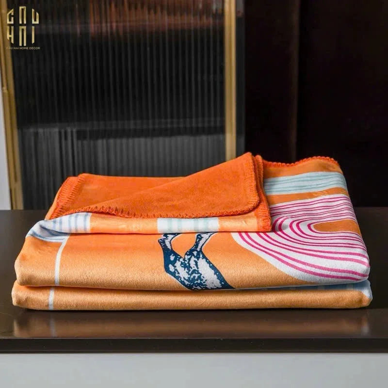 CHĂN SOFA NHUNG CAO CẤP STADE DE FRANCE - STADE DE FRANCE LUXURY VELVET BLANKET 150X150 CM - CẬU HAI HOME DECOR