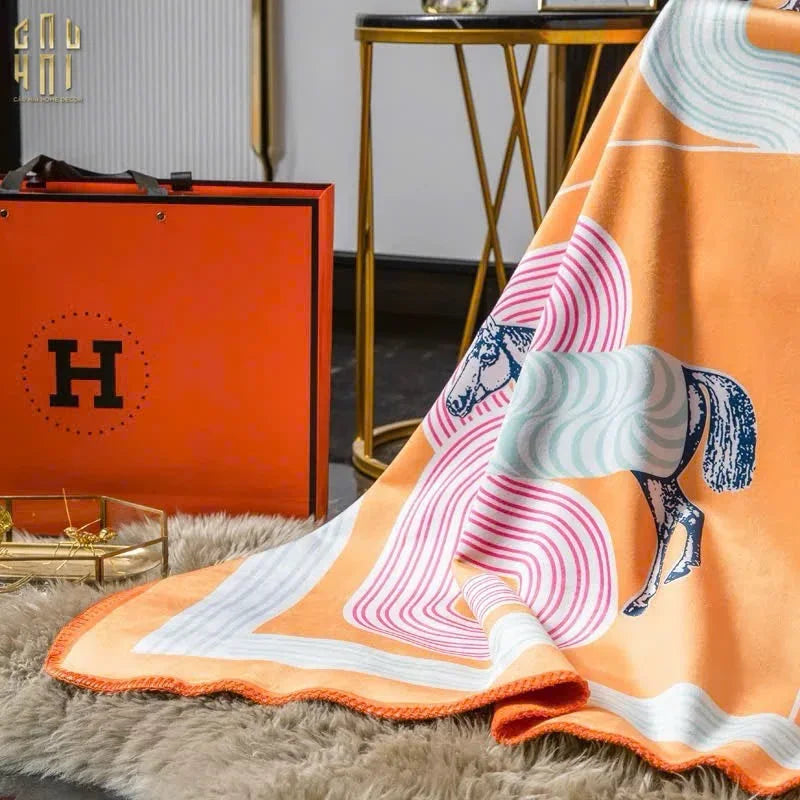 CHĂN SOFA NHUNG CAO CẤP STADE DE FRANCE - STADE DE FRANCE LUXURY VELVET BLANKET 150X150 CM - CẬU HAI HOME DECOR