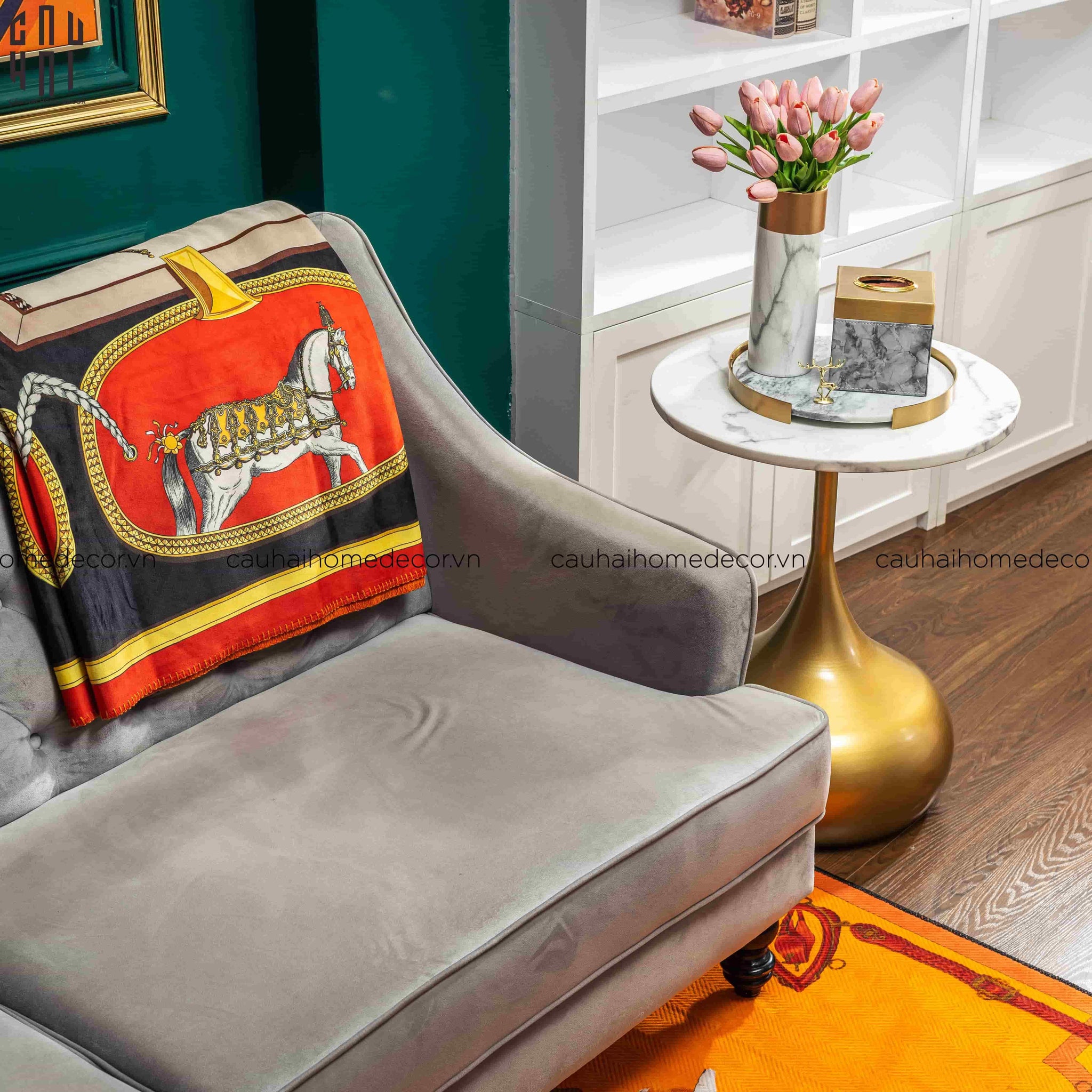 CHĂN SOFA NHUNG CAO CẤP - TWIN COURSIER LUXURY VELVET BLANKET 150X200 CM - CẬU HAI HOME DECOR