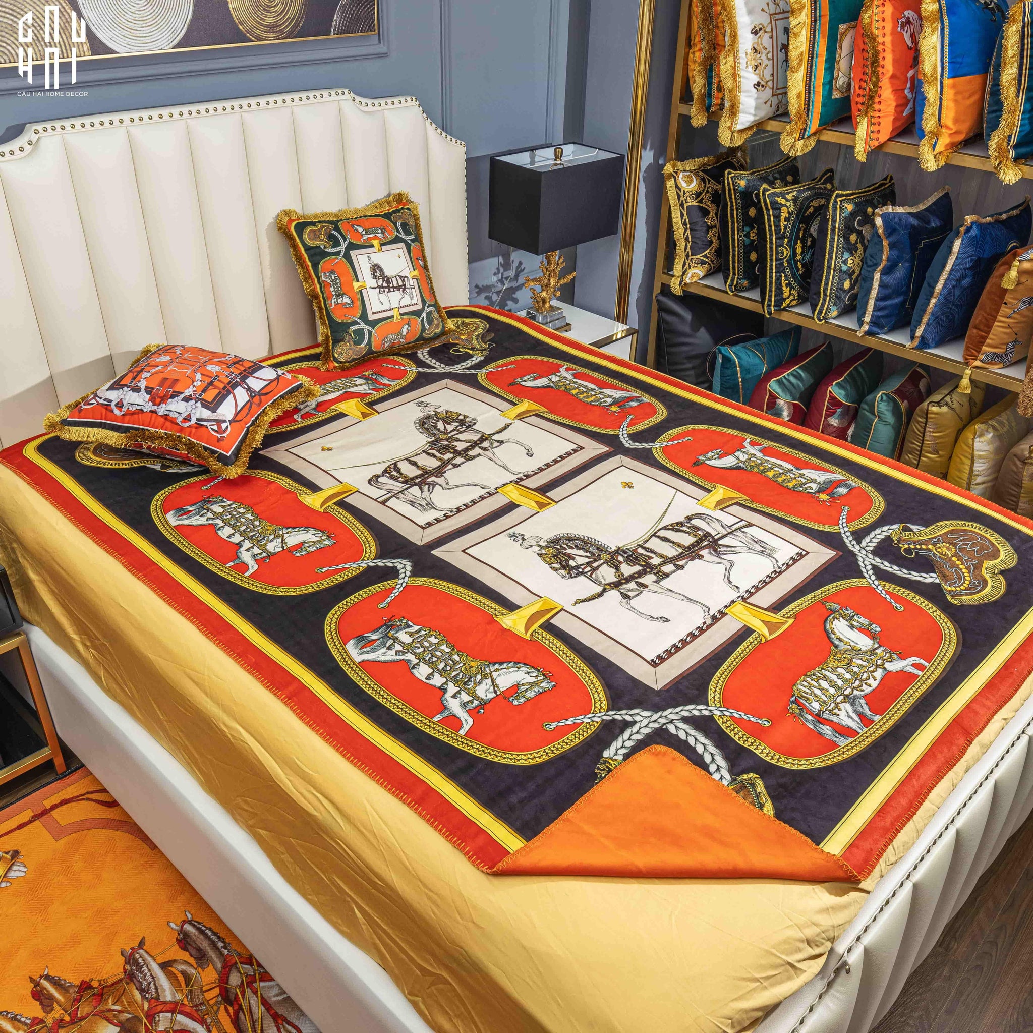 CHĂN SOFA NHUNG CAO CẤP - TWIN COURSIER LUXURY VELVET BLANKET 150X200 CM - CẬU HAI HOME DECOR