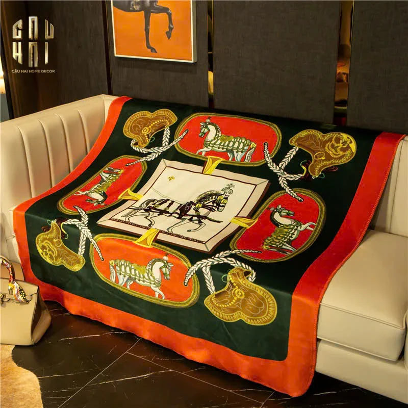 CHĂN SOFA NHUNG CAO CẤP - TWIN COURSIER LUXURY VELVET BLANKET 150X200 CM - CẬU HAI HOME DECOR