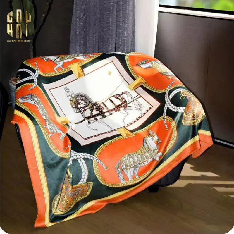 CHĂN SOFA NHUNG CAO CẤP - TWIN COURSIER LUXURY VELVET BLANKET 150X200 CM - CẬU HAI HOME DECOR