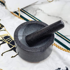 Cối Đá Black Marble Stone Ss25-CẬU HAI HOME DECOR