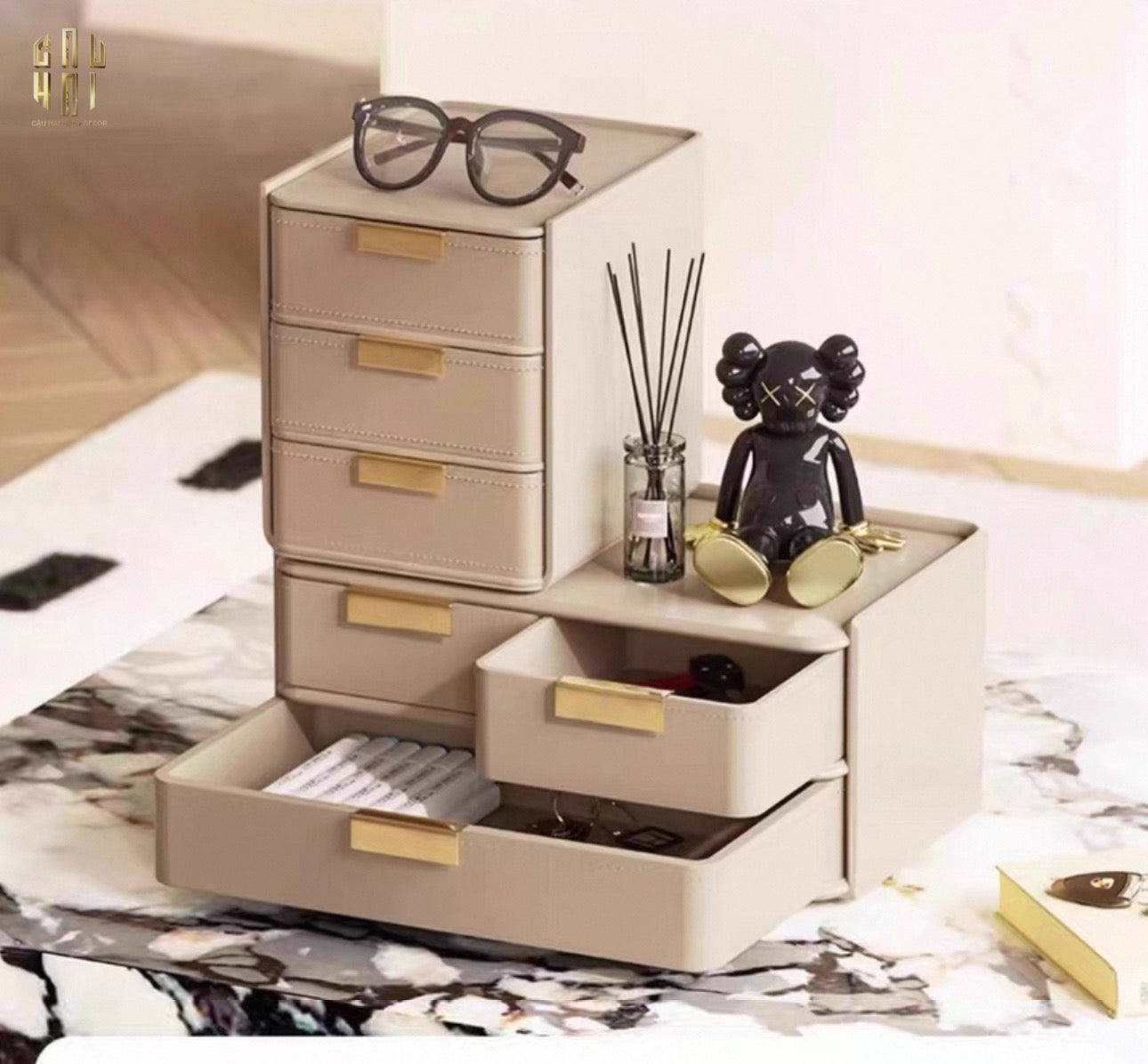 COMBO 2 HỘP LƯU TRỮ DA PU MODERNING-CẬU HAI HOME DECOR