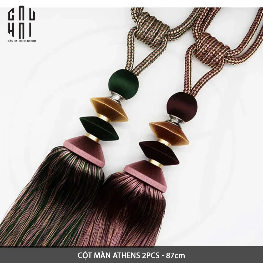 Cột Màn Athens Tassel Curtain Tieback 2Pcs 8x85-RÈM & MÀN CHE-Đối tác tại Trung Quốc theo từng đơn đặt hàng-CẬU HAI HOME DECOR