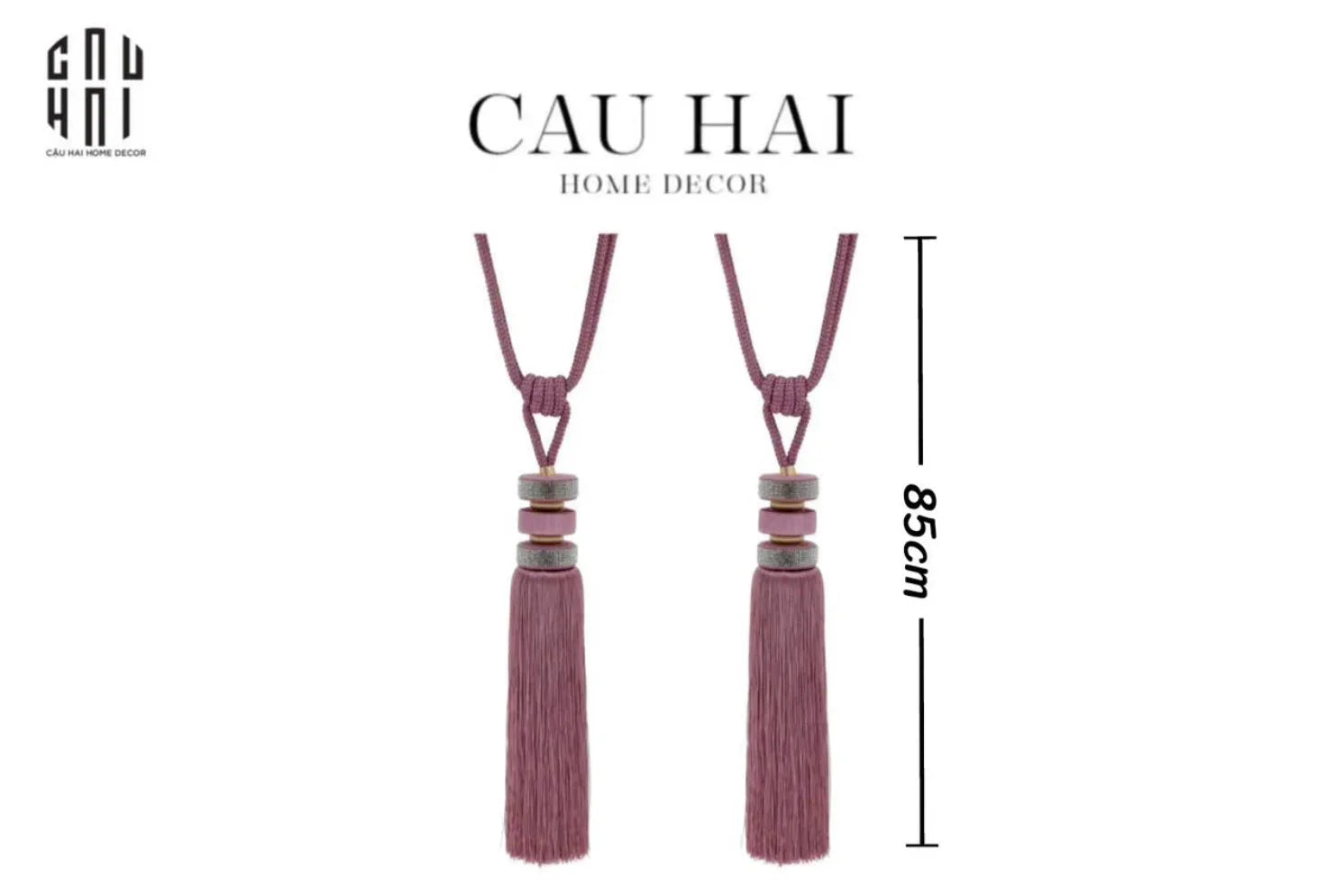 Cột Màn Đôi Fuchsia Bling Bling Tassel Curtain Tieback- 85Cm-CẬU HAI HOME DECOR