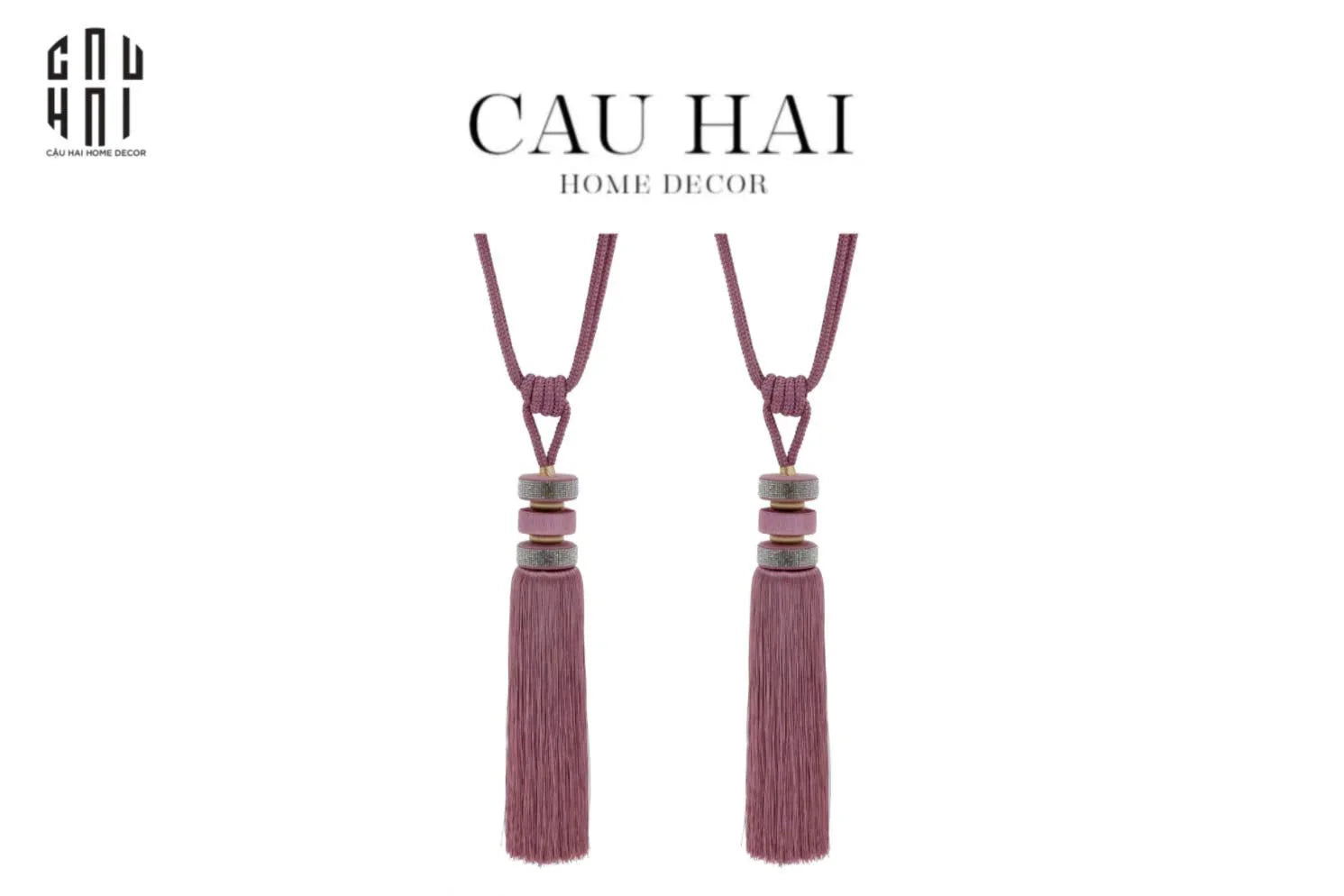CỘT MÀN ĐÔI FUCHSIA BLING BLING TASSEL CURTAIN TIEBACK- 85CM - CẬU HAI HOME DECOR