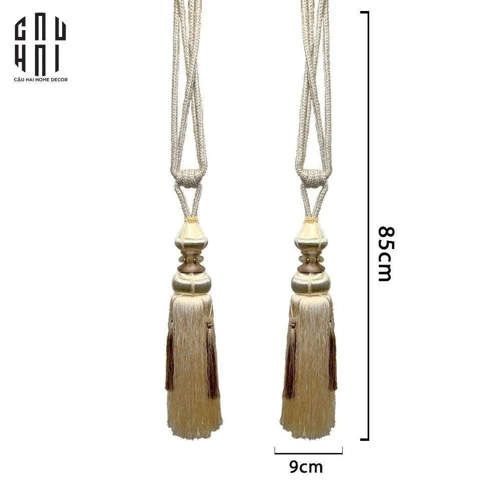 Cột Màn Erie Tassel Curtain Tieback 2Pcs 9x85-RÈM & MÀN CHE-Đối tác tại Trung Quốc theo từng đơn đặt hàng-CẬU HAI HOME DECOR