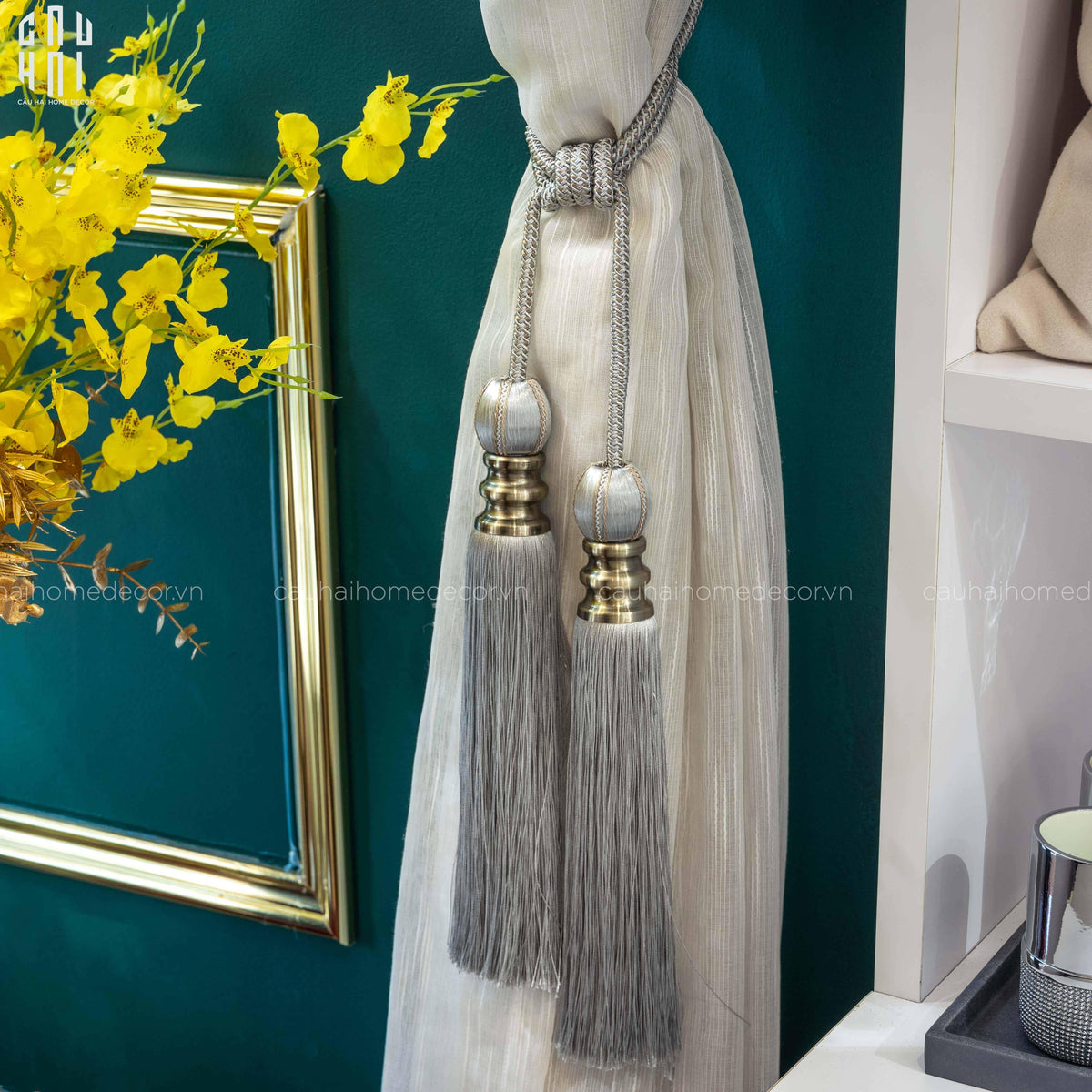 Cột Màn Platinum Tassel Curtain Tieback 2Pcs 75cm-RÈM & MÀN CHE-Đối tác tại Trung Quốc theo từng đơn đặt hàng-CẬU HAI HOME DECOR