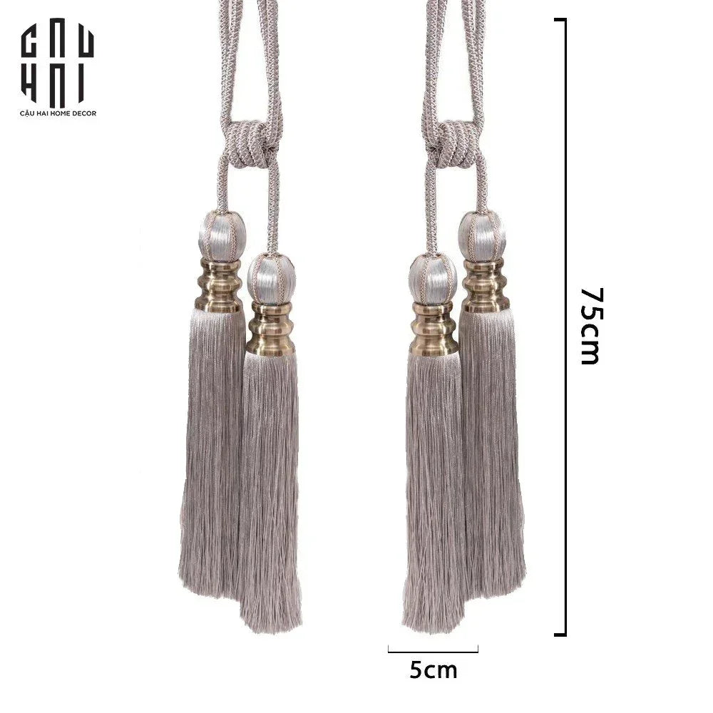 Cột Màn Platinum Tassel Curtain Tieback 2Pcs 75cm-RÈM & MÀN CHE-Đối tác tại Trung Quốc theo từng đơn đặt hàng-CẬU HAI HOME DECOR