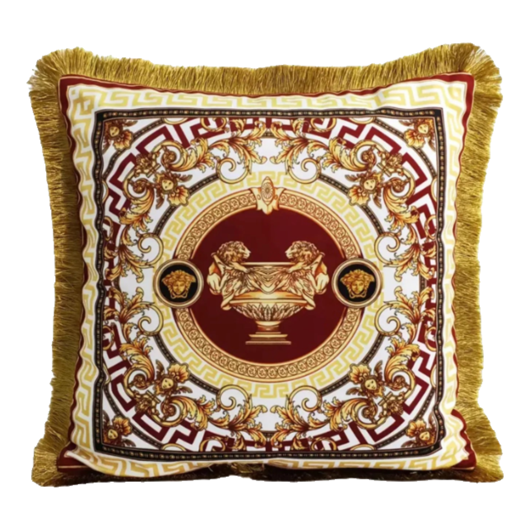 Maison Couture - Vỏ Gối Nhung Chenille V Class Medusa - La Coupe des Dieux - Crimson Rouge 45x45-VỎ GỐI-Đối tác tại Trung Quốc theo từng đơn đặt hàng-CẬU HAI HOME DECOR