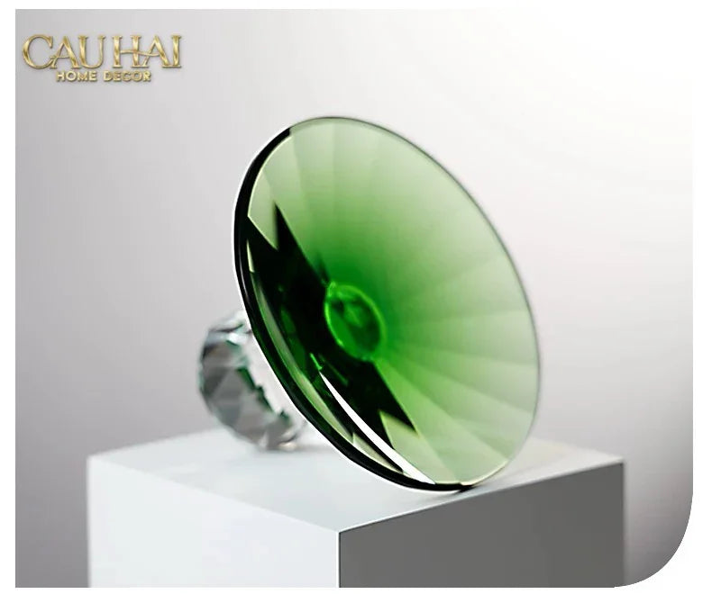 Critalleries Couture - Đĩa Trái Cây Pha Lê Emerald Vert Malachite Fruit Plates 9.5x15-CẬU HAI HOME DECOR