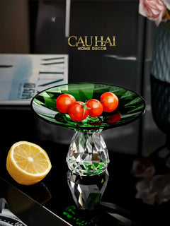Critalleries Couture - Đĩa Trái Cây Pha Lê Emerald Vert Malachite Fruit Plates 9.5x15-CẬU HAI HOME DECOR
