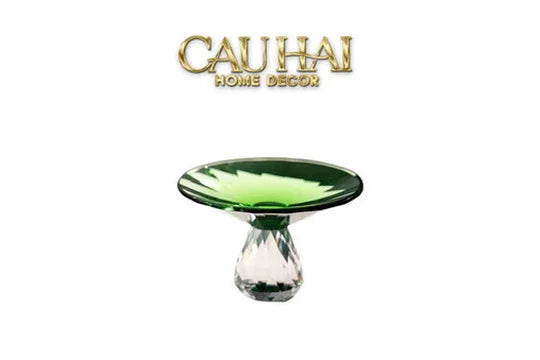 Critalleries Couture - Đĩa Trái Cây Pha Lê Emerald Vert Malachite Fruit Plates 9.5x15-CẬU HAI HOME DECOR