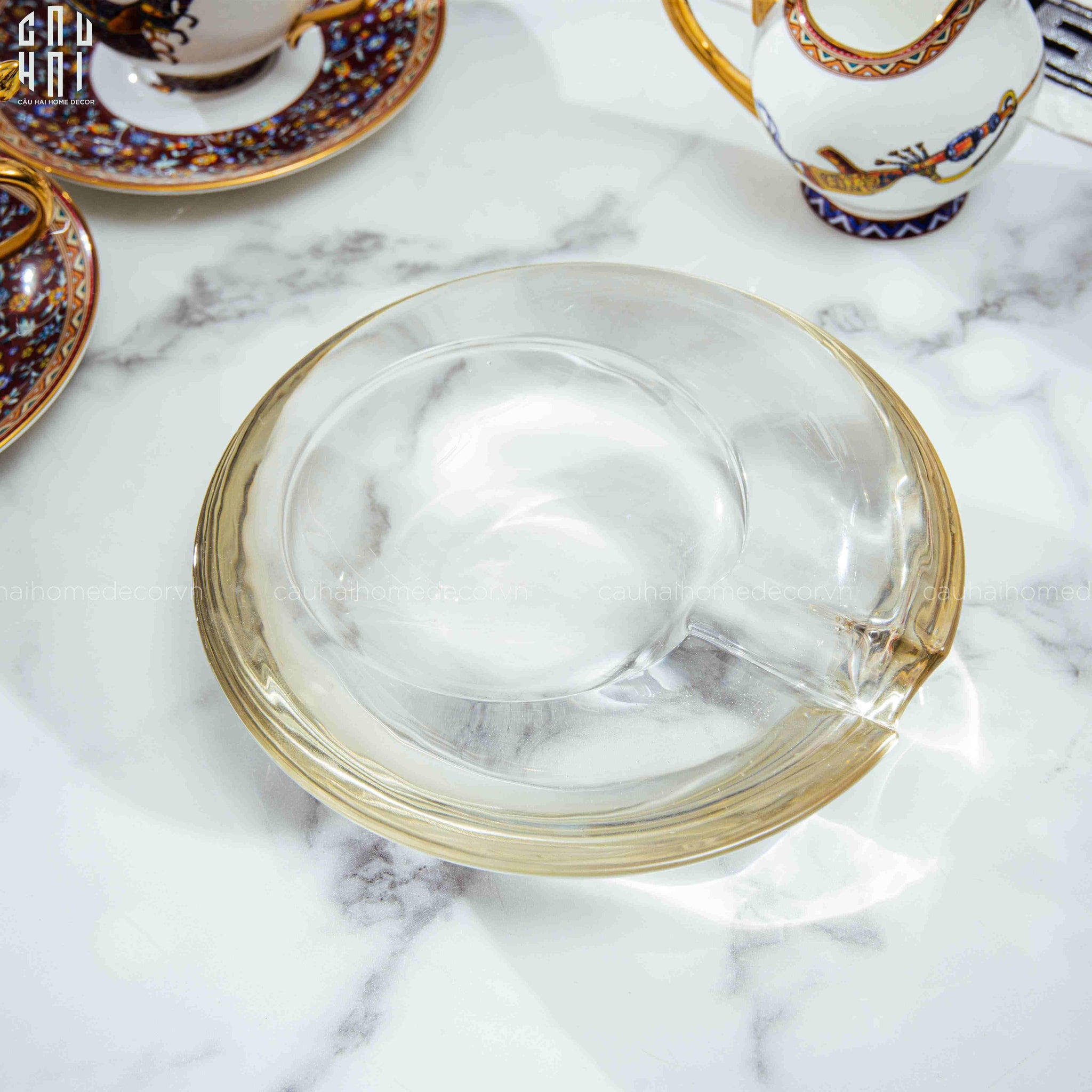 CRYSTAL CIGAR ASHTRAY LAYLA COCKTAILS-CẬU HAI HOME DECOR