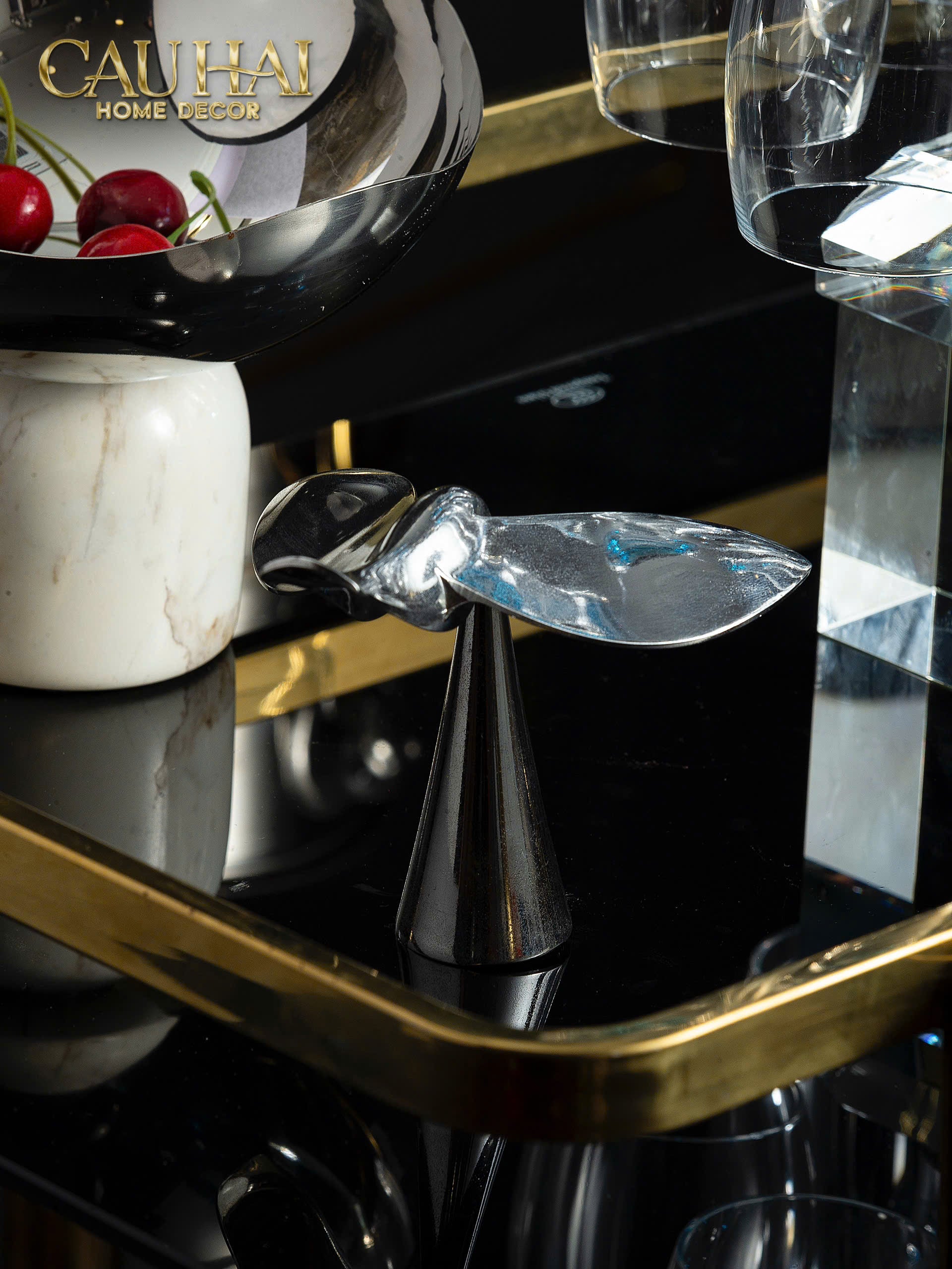 TƯỢNG CHIM SILVER BIRD-CẬU HAI HOME DECOR