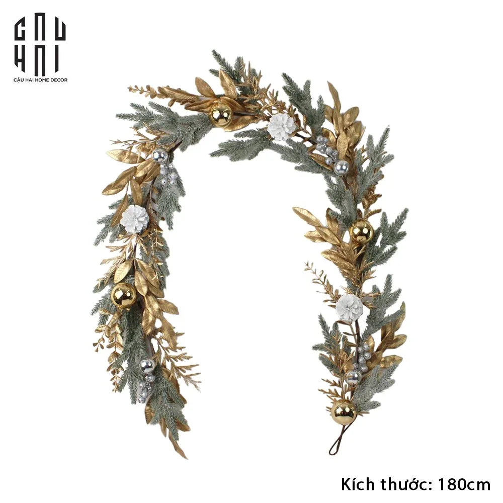 Dây Thông Trang Trí Giáng Sinh - Luxury Christmas Wreath 180cm-TRANG TRÍ GIÁNG SINH-Đối tác tại Trung Quốc theo từng đơn đặt hàng-CẬU HAI HOME DECOR